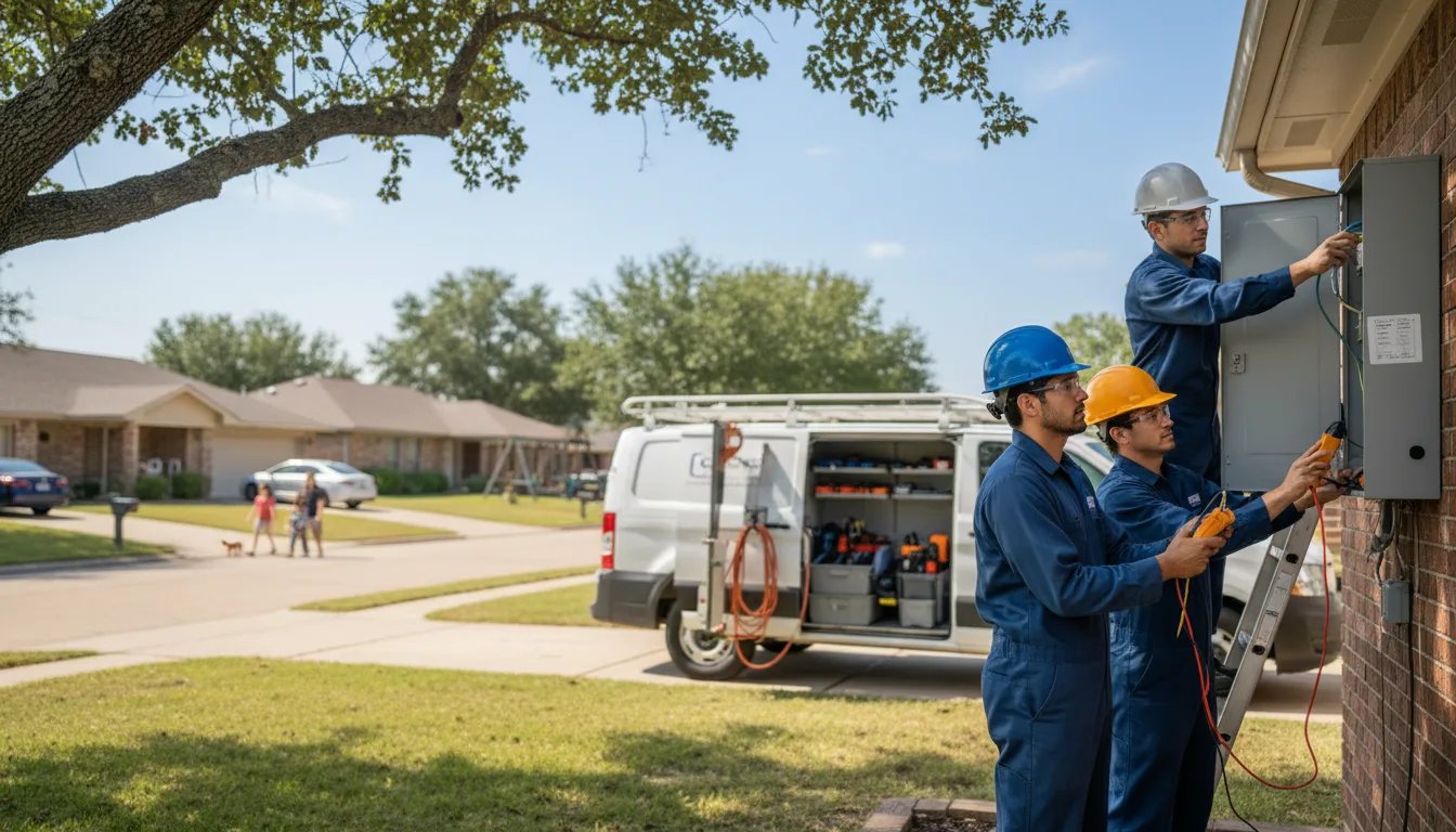 Certified electrician providing emergency electrical services in Doucette, TX